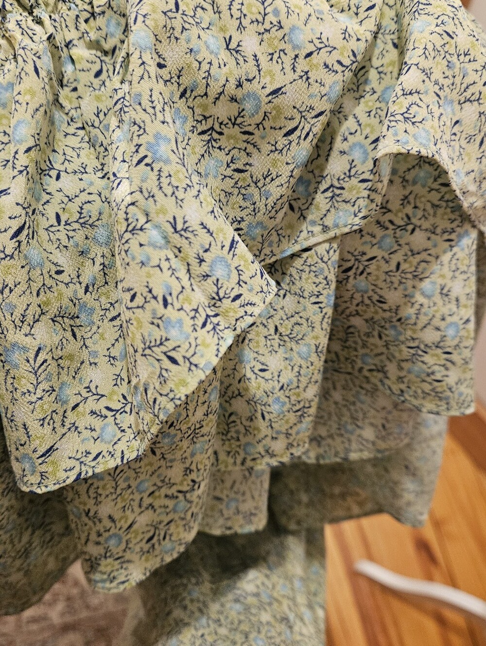 Green Floral Ruffle Slip Dress - Picture 4 of 4